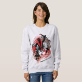 抽象芸術カーニバルパンマンインレッドホワイトとブラック スウェットシャツ (正面フル)