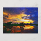 抽象芸術カ絵画ラー |サイゴンの夕日 ポストカード (正面)