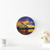 抽象芸術カ絵画ラー|サイゴンサンセット ラウンド壁時計 (ホーム)