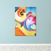 抽象芸術ガネシャ絵を描ズ キャンバスプリント (インサイチュ (ウッドフロア))