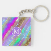 抽象芸術ガラスアートキーチェーン キーホルダー (裏面)
