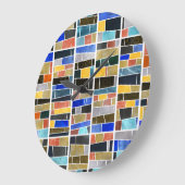 抽象芸術ガラスモザイク：高解像度テクスチャ。 ラージ壁時計 (傾斜)
