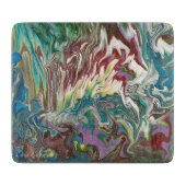 抽象芸術ガラス化粧切断板 カッティングボード (正面)