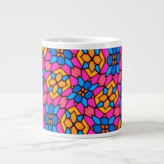 抽象芸術ガラス ジャンボコーヒーマグカップ (正面)