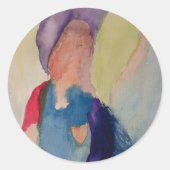 抽象芸術ガーディアンジェルラウンドステッカー ラウンドシール (正面)