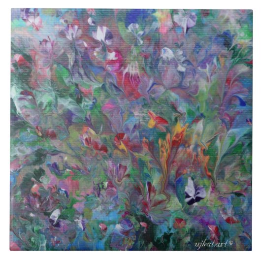 抽象芸術ガーデンセラミックタイル タイル (正面)