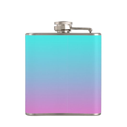 抽象芸術ガーリーピンクのターコイズグラデーションマーメイドの色 フラスク (裏面)