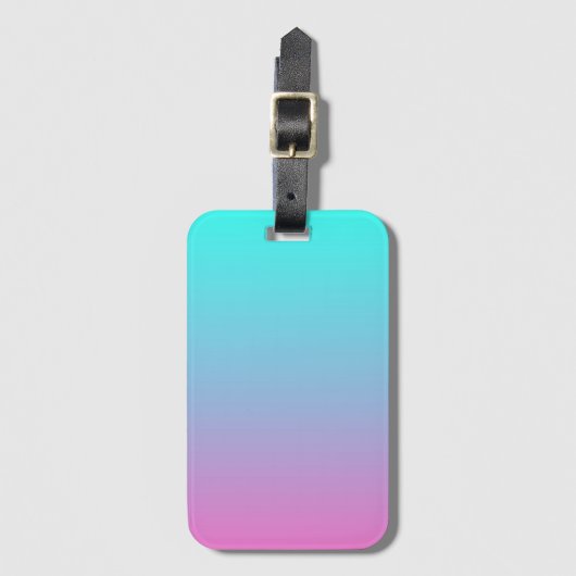 抽象芸術ガーリーピンクのターコイズグラデーションマーメイドの色 ラゲッジタグ (正面縦)