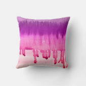 抽象芸術ガーリーピンクパープルウォーター色グラデーションデザイン クッション (裏面)
