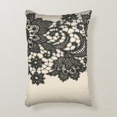抽象芸術ガーリーヴィンテージパリスブラックレースパターン アクセントクッション (正面(垂直))
