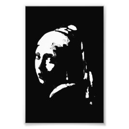 抽象芸術ガールとパールイヤリング写真の拡大 フォトプリント