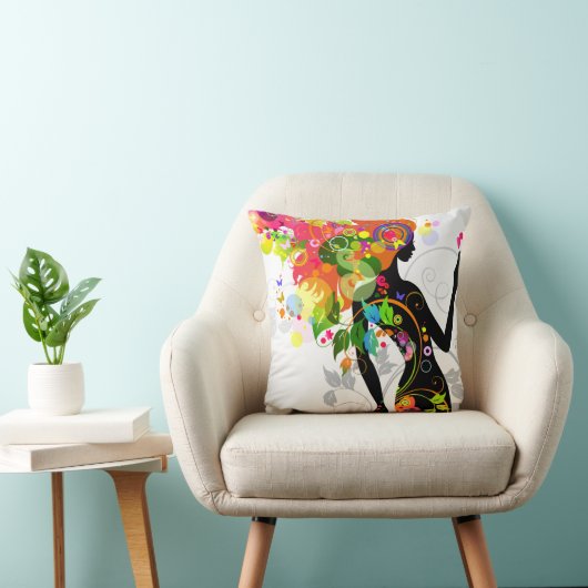 抽象芸術ガールアメリカンMoJo枕 クッション (椅子)