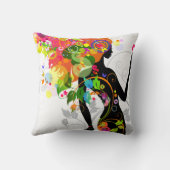 抽象芸術ガールアメリカンMoJo枕 クッション (裏面)