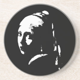 抽象芸術ガールウィズパールイヤリングサンドストーンコースター コースター