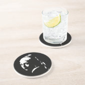 抽象芸術ガールウィズパールイヤリングサンドストーンコースター コースター (側面)