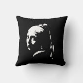 抽象芸術ガールウィズパールイヤリング装飾用クッション クッション (裏面)