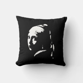 抽象芸術ガールウィズパールイヤリング装飾用クッション クッション