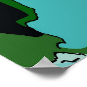 抽象芸術ガールズ顔 ポスター (角)