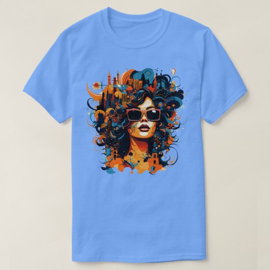 抽象芸術ガールデザイン Tシャツ (デザイン正面)