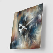 抽象芸術ガール絵画ズ スクエア壁時計 (傾斜)