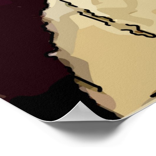 抽象芸術ガール顔、文字ポスターの追加または編集 ポスター (角)