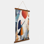 抽象芸術ガール（バルーン付き）：アお洒落ートワーク 吊り下げ型タペストリー (傾斜あり)