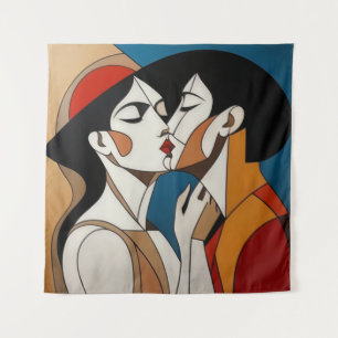 抽象芸術キス タペストリー