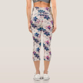 抽象芸術キッズかわいい漫画の花フローラレトロde カプリレギンス (裏面)