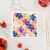 抽象芸術キッズかわいい漫画の花フローラレトロde スタンダードカクテルナプキン (インサイチュ)