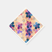 抽象芸術キッズかわいい漫画の花フローラレトロde スタンダードカクテルナプキン (角)