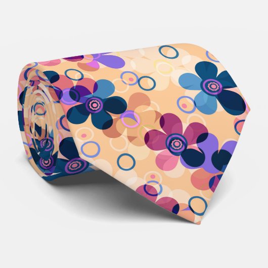 抽象芸術キッズかわいい漫画の花フローラレトロde ネクタイ (ロール)
