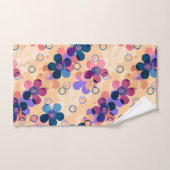 抽象芸術キッズかわいい漫画の花フローラレトロde バスタオルセット (ハンドタオル)