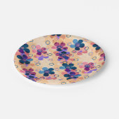 抽象芸術キッズかわいい漫画の花フローラレトロde ペーパープレート (アングル)