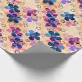 抽象芸術キッズかわいい漫画の花フローラレトロde ラッピングペーパー (角)