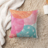 抽象芸術キッズピローピンク、ブルー、オレンジ クッション (ブランケット)