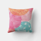 抽象芸術キッズピローピンク、ブルー、オレンジ クッション (裏面)