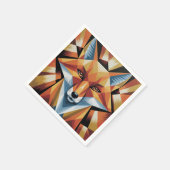 抽象芸術キツネキュービスト紙 スタンダードカクテルナプキン (角)