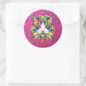 抽象芸術キャットイラストレーション ラウンドシール (バッグ)