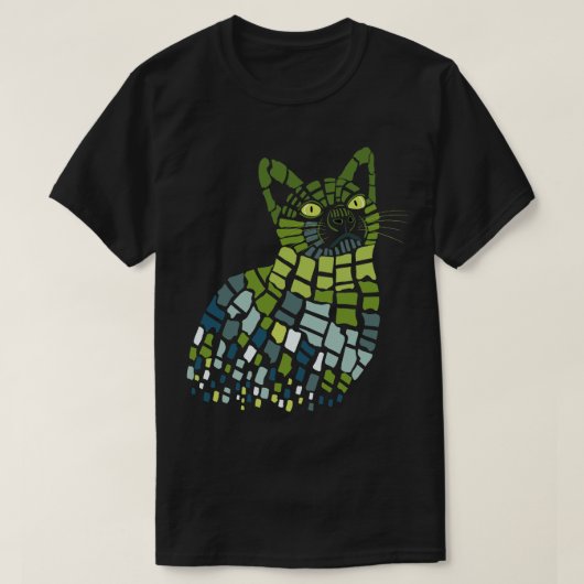 抽象芸術キャットデザイン Tシャツ (デザイン正面)