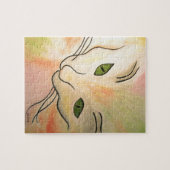 抽象芸術キャット顔 ジグソーパズル (横)