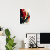 抽象芸術キャンバス上の電流 ポスター (ホームオフィス)