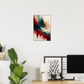 抽象芸術キャンバス上の電流 ポスター (ホームオフィス)