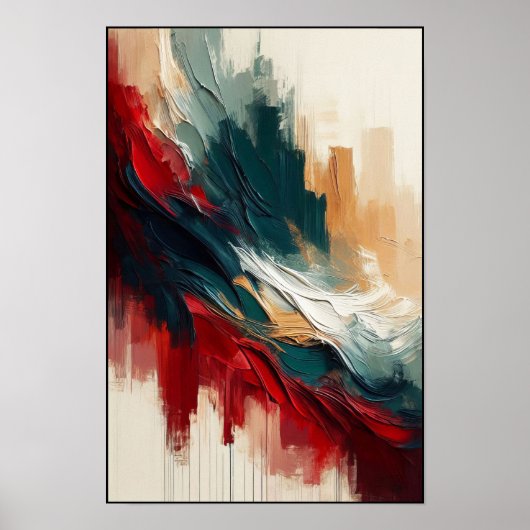 抽象芸術キャンバス上の電流 ポスター (正面)