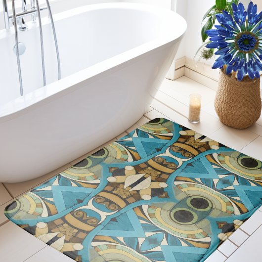 抽象芸術キュビインスパイアスアールデコ1 バスマット