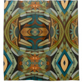 抽象芸術キュビインスパイアスアールデコ4 シャワーカーテン (正面)