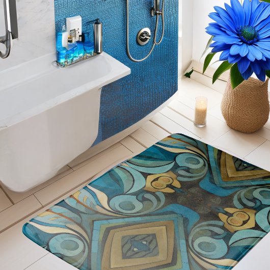 抽象芸術キュビインスパイアスアールデコ9 バスマット