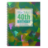 抽象芸術キュビズムのシェイプ40thバースデーゲストブック6a ノートブック (正面)