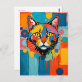 抽象芸術キュビズム猫芸術 ポストカード (正面/裏面)