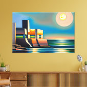 抽象芸術キュービストシースケープキャンバスプリント キャンバスプリント (インサイチュ (リビング))