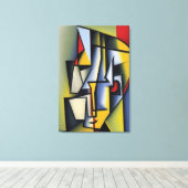 抽象芸術キュービストポートレートキャンバス印刷 キャンバスプリント (インサイチュ (ウッドフロア))